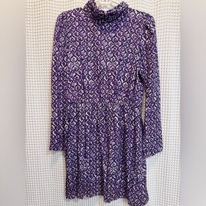 & Other Stories Purple and White Printed Long Sleeve Kids Dress